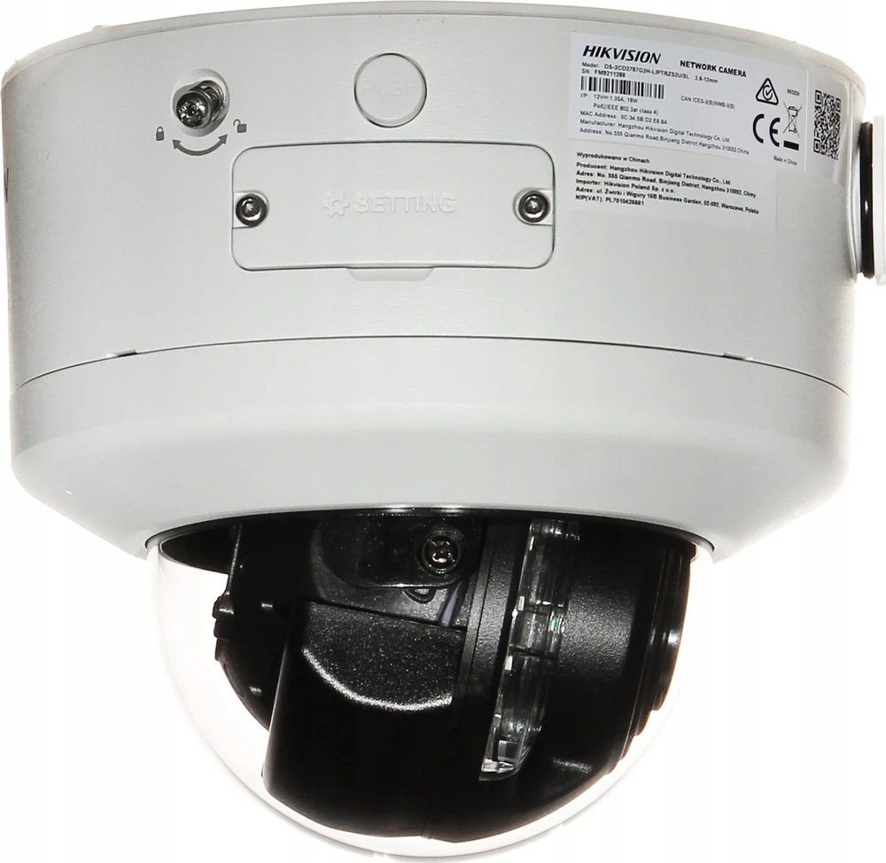 Hikvision kupolai DS-2CD2747G2H-LIPTRZS2U/SL F2.8-12 (balta, 4 MP, 40 m.IR, ColorVu)