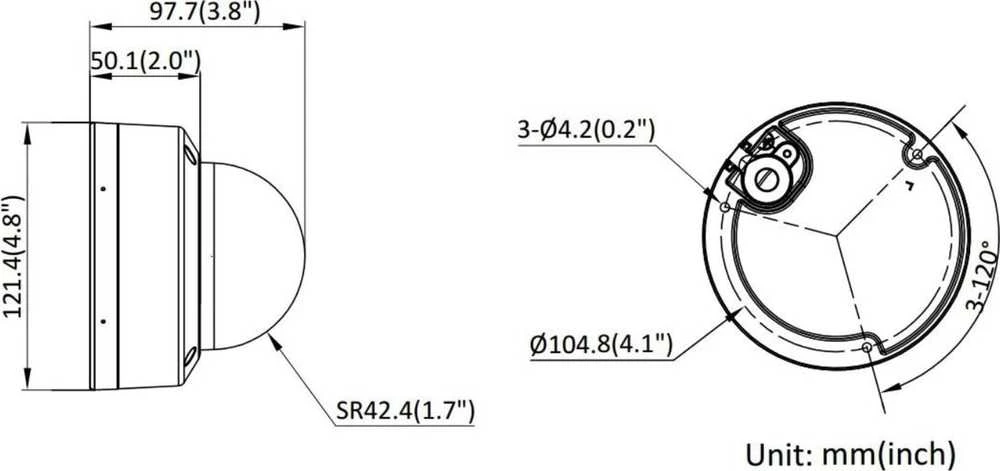 Hikvision kupolinė kamera DS-2CD2143G2-LIS2U 2.8mm (juodas, 4MP, AcuSense, IR+LED 30 m.)