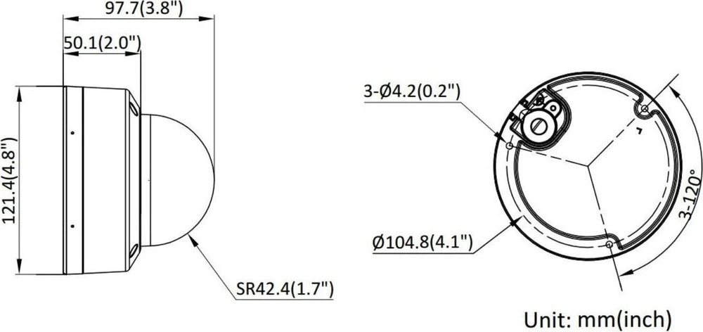 „Hikvision“ kupolinė vaizdo kamera DS-2CD2143G2-LIS2U 2,8 mm (4 MP, „AcuSense“, IR+LED 30 m)