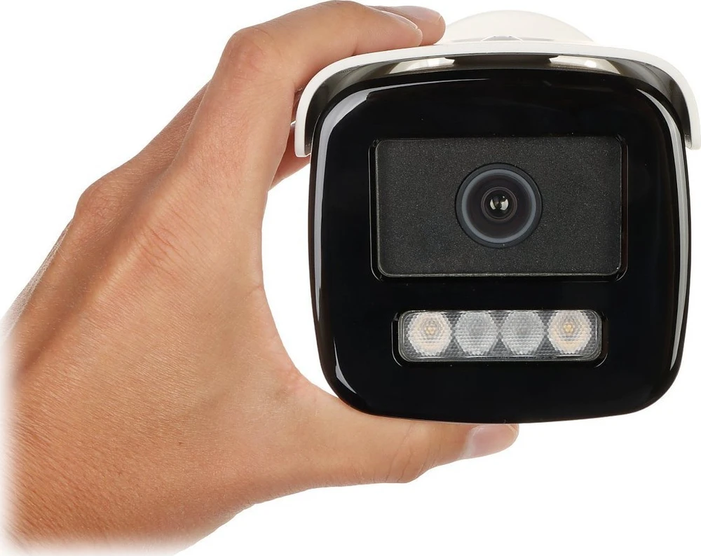 „Hikvision“ kulka DS-2CD2T47G2H-LIeF F4 (balta, 4 MP, 60 m. IR; 60 m. LED, hibridinė šviesa)