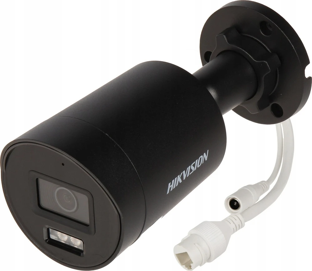 „Hikvision“ kulkos formos vaizdo kamera DS-2CD2046G2H-IU F2.8 (juoda, 4 MP, 40 m. IR, „AcuSense“, „DarkFighter“)