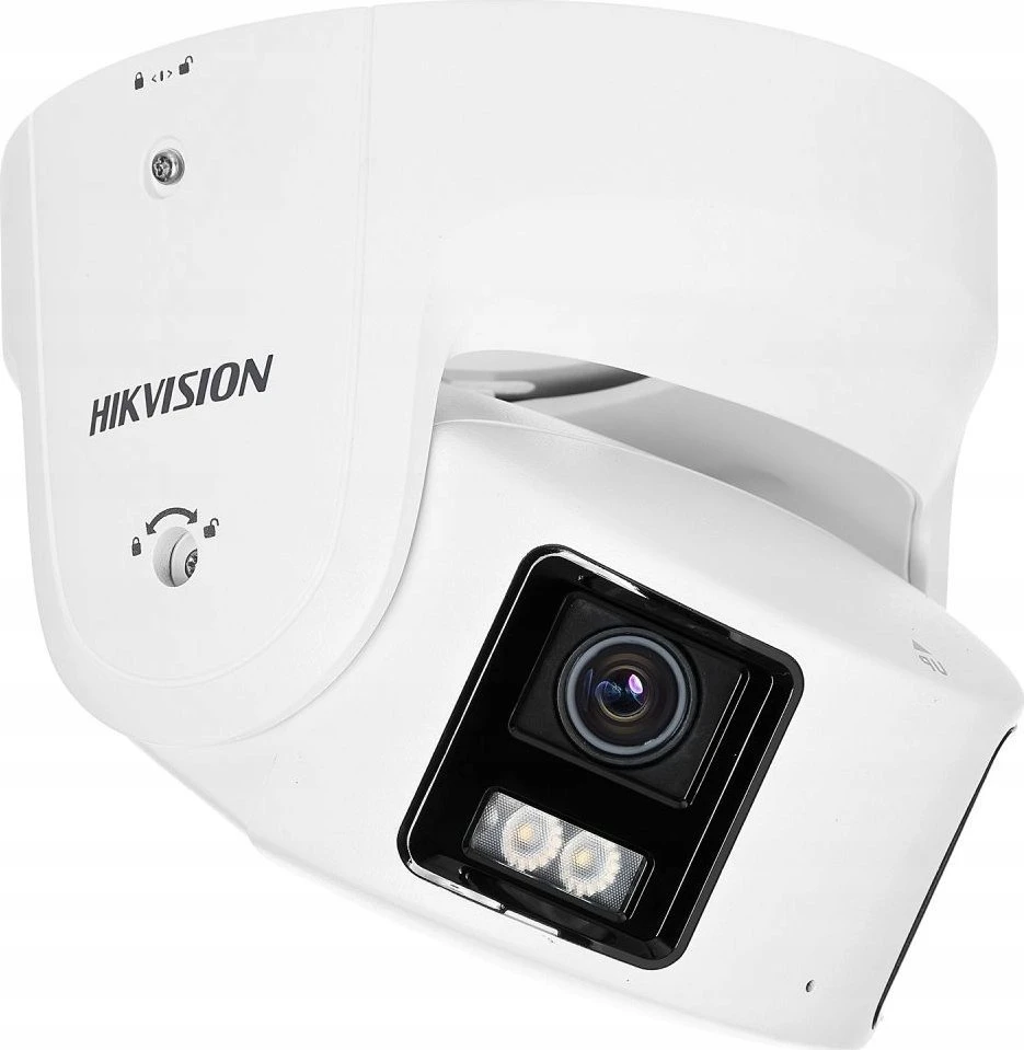 „Hikvision“ kupolinė kamera DS-2CD2346G2P-ISU/SL(C) F2.8 (balta, 4 MP, 30 m. IR, „AcuSense“, panoraminė 180°)