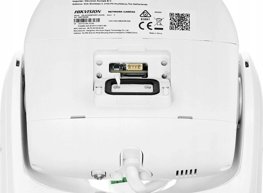„Hikvision“ kupolinė kamera DS-2CD2346G2P-ISU/SL(C) F2.8 (balta, 4 MP, 30 m. IR, „AcuSense“, panoraminė 180°)