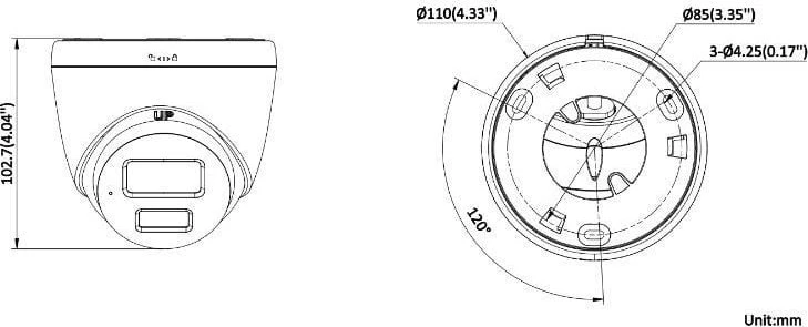 IP Camera HIKVISION DS-2CD1367G2H-LIU(2.8mm) Baltas