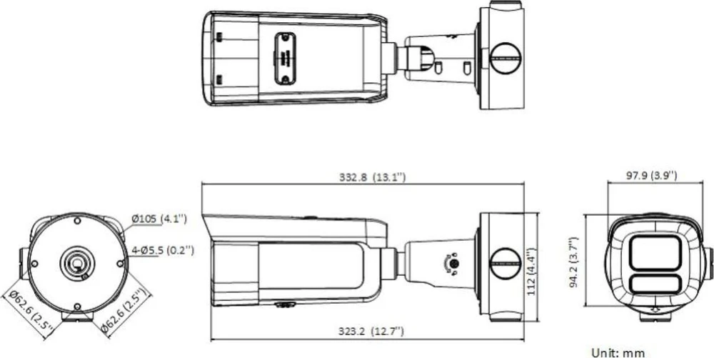 Hikvision Pro Series with AcuSense DS-2CD2683G2-LIZS2U(2.8-12mm) Kulka (forma) IP apsaugos kamera Lauke 3840 x 2160 pikseliai Lubos / siena