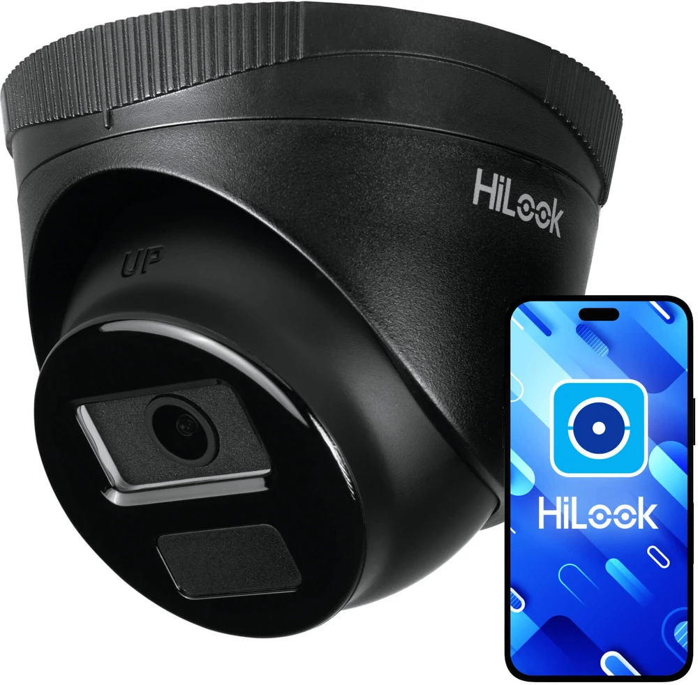 Kamera IP Hilook IPC-T241H-C Juodas kopułka 4MP IR20m