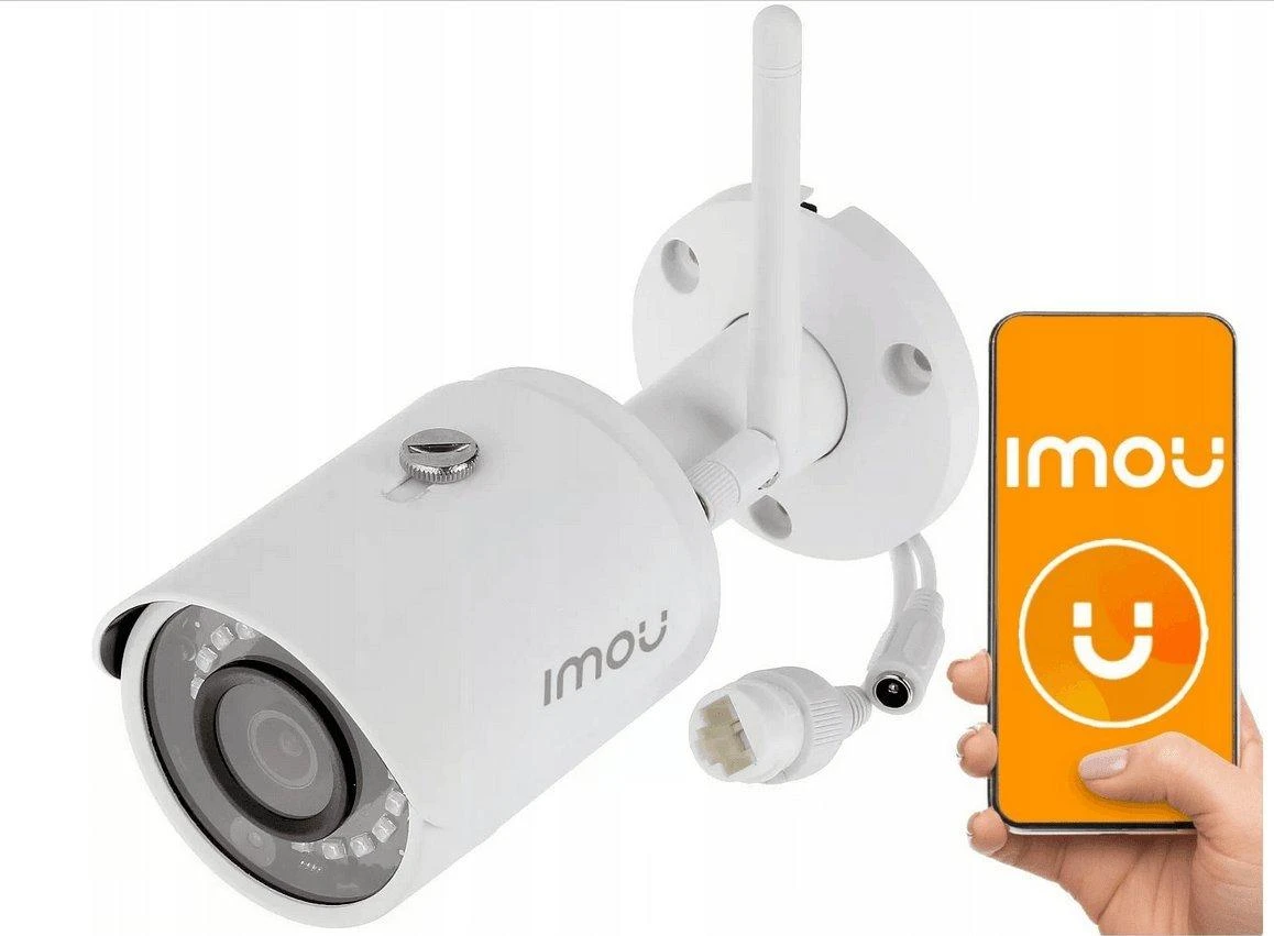 Imou Dahua IP cilindrinė kamera IPC-F32MIP, 3MP 25fps, IP67, pašvietimas iki 30m, 3.6mm 90°, Onvif, WIFI