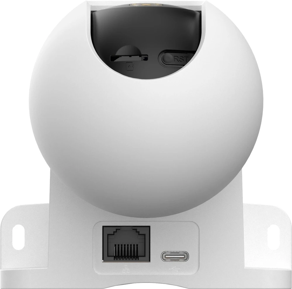 „Imou Ranger Mini“, 5MP belaidė IP kamera, 1/3 colio CMOS, 355 laipsnių panoraminis vaizdas ir 50 laipsnių pakreipimas, H.265/H.264, 20 kadrų per sekundę 1620 pikselių vaizdo kokybė, 3,6 mm fiksuotas objektyvas, naktinio matymo atstumas iki 10 m, „micro SD“ kortelė iki 512 GB, 8 kartų skaitmeninis priartinimas, 1x RJ45 jungtis, mikrofonas ir garsiakalbis.