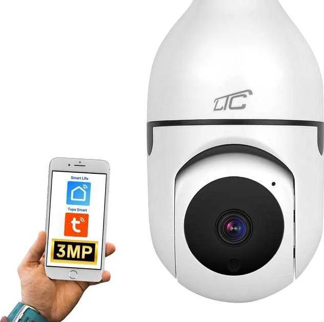 Internetinė rotacinė kamera IP lizdas E27 PTZ 3Mpix 230V SMART LTC VISION