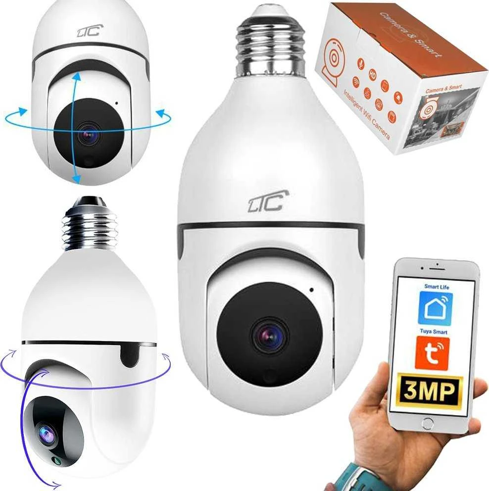 Internetinė rotacinė kamera IP lizdas E27 PTZ 3Mpix 230V SMART LTC VISION