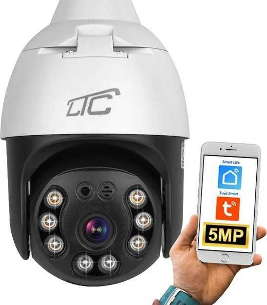Internetinė rotacinė kamera IP lizdas E27 IP65 PTZ 5Mpix 230V SMART LTC VISION