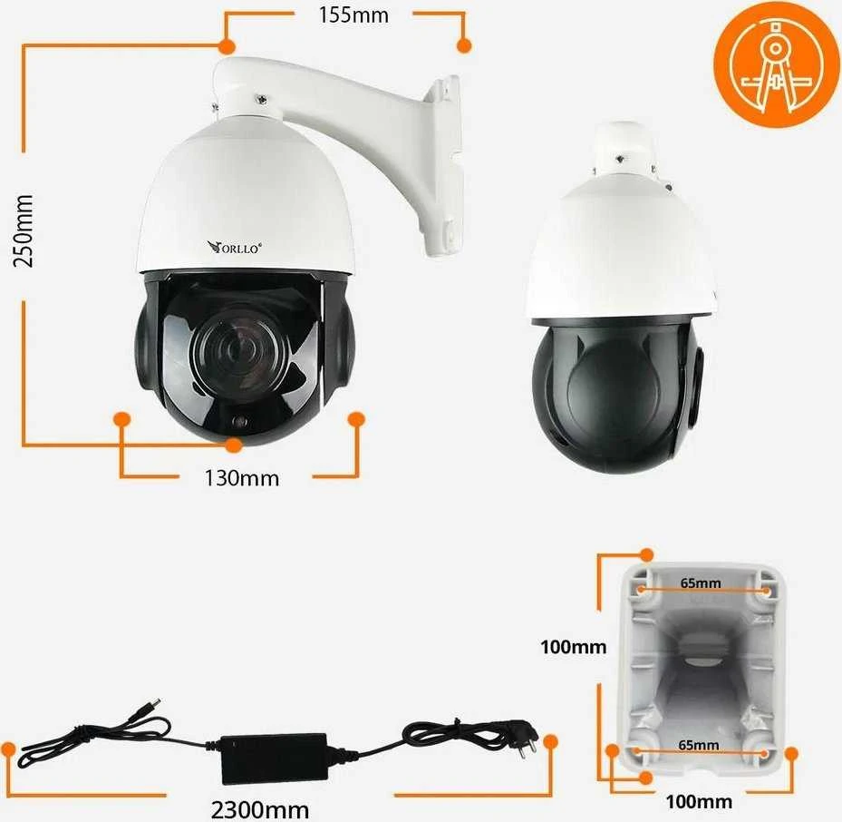 Orllo R2 PRO+ IP kamera, išorinis pasukamas POE priartinimas x 22