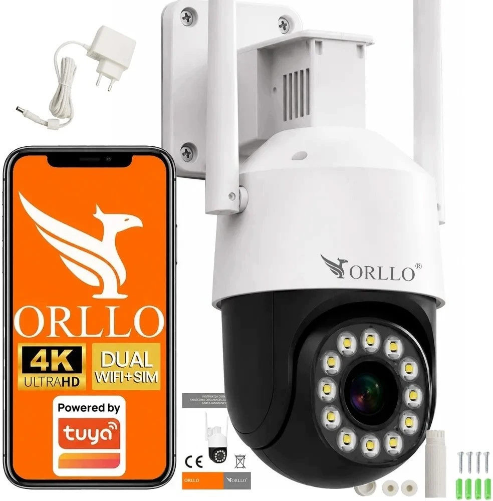 IP kamera Orllo TZ11 PT 4K 8MP Wi-Fi ir 4G Tuya