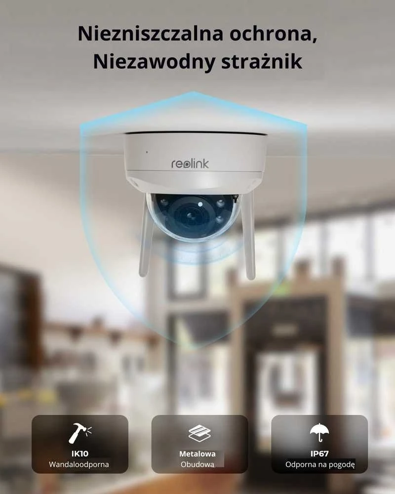 Išmani vandalams atspari lauko apsaugos kamera Reolink W437 su apšvietimu, 8 MP, IP67