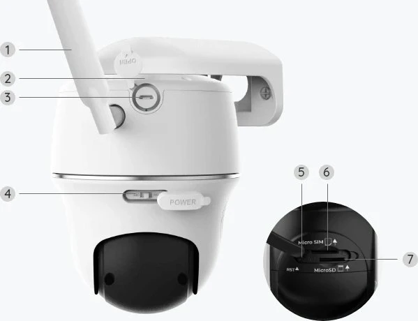 IP apsaugos kamera su SIM jungtimi Reolink Go G430, 4G LTE, 4Mpix, PIR, MicroSD jungtis