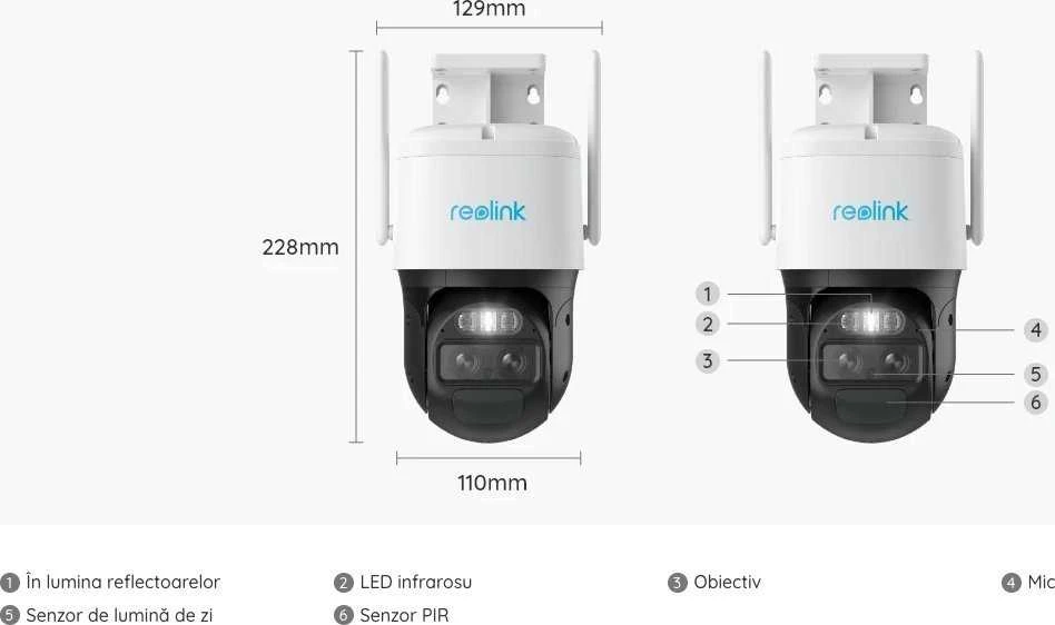 Akumuliatorinė stebėjimo kamera Reolink Trackmix Series G770 LTE, balta