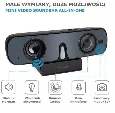 ROCWARE UNIVERSALUS USB KAMERA SU ĮMONTUOTU GARSIAKALBIU