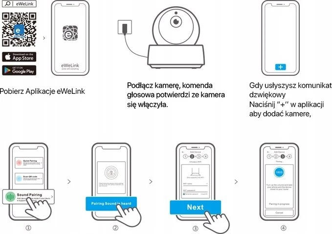 Bevielė WiFi IP apsaugos kamera Sonoff GK-200MP2-B