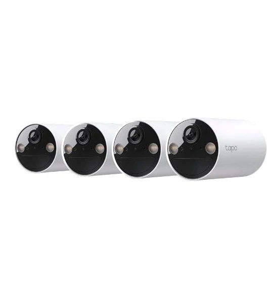 TP-Link TAPO C410 SMART WIRE-FREE SECURITYCAMERA (4 vienetų pakuotė), 1/2,8 colio progresyvaus skenavimo „Starlight“ CMOS jutiklis, židinio nuotolis: 3,17 mm, diafragma: F1,65, matymo laukas: 125° (įstrižai), 111° (horizontaliai), 56° (vertikaliai), maksimali raiška 2K 3MP (2304 × 1296 pikselių)
