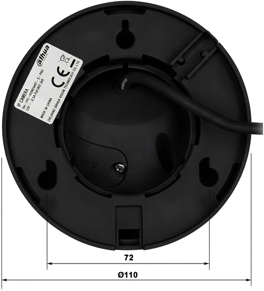 TST IPC-HDW2849T-S-LED-0280B-PRO-Juodas kamera DAHUA