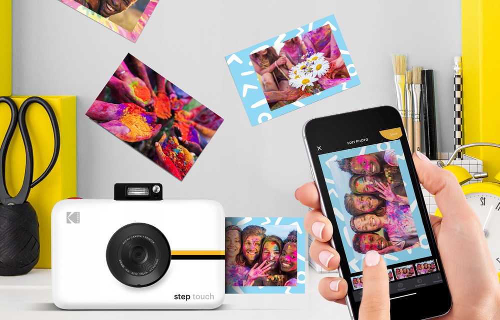 KODAK STEP TOUCH + Įdėklų pakuotė 20 nuotraukų - balta