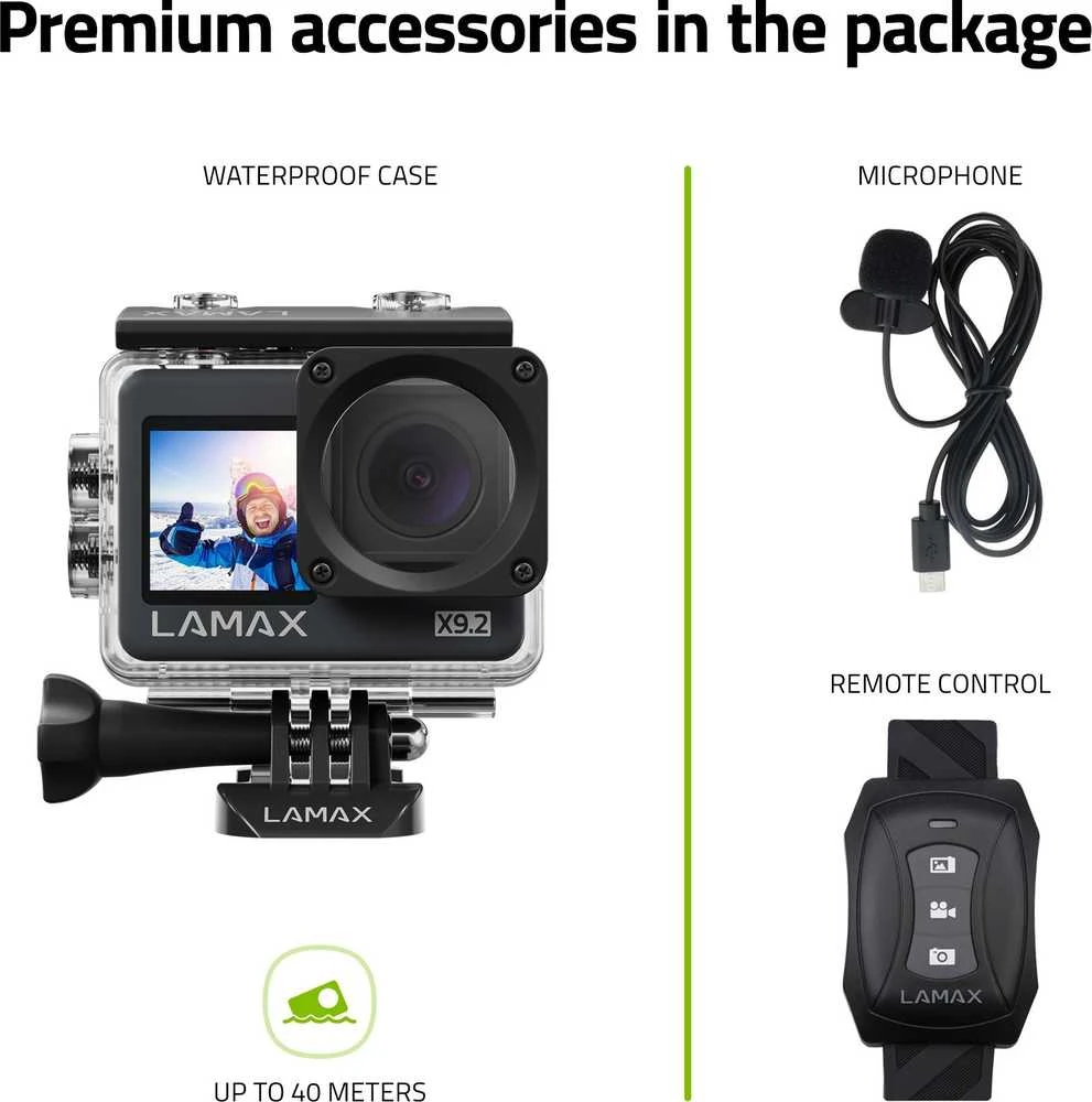 Lamax LAMAXX92 veiksmo-sporto kamera 16 MP 4K Ultra HD „Wi-Fi“ 65 g