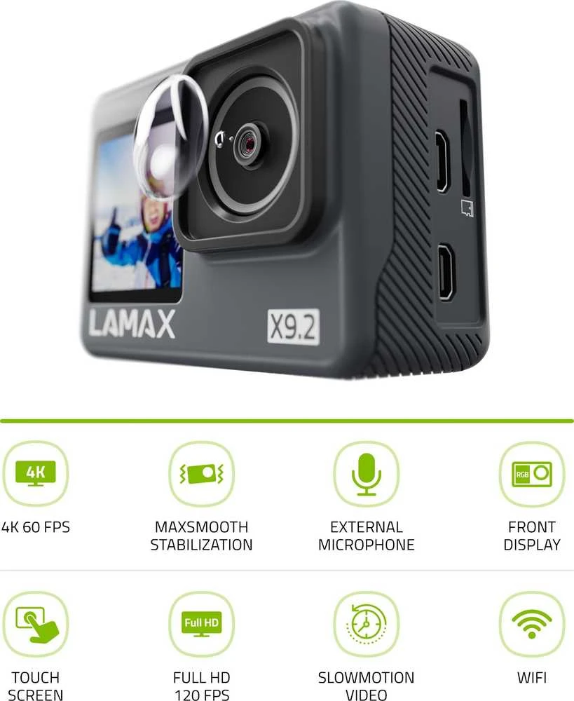 Lamax LAMAXX92 veiksmo-sporto kamera 16 MP 4K Ultra HD „Wi-Fi“ 65 g