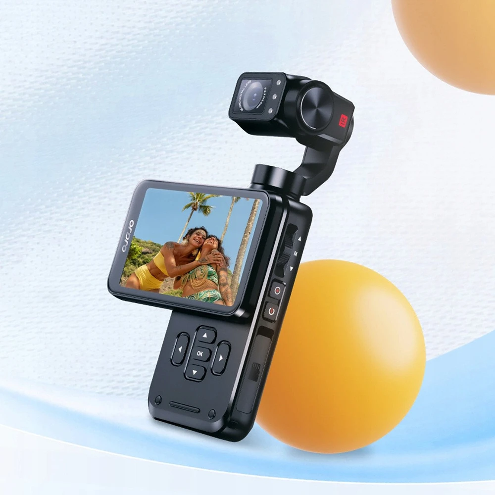Ordro Pocket M5 3-Axis Gimbal Camera, 5K, for Vlogging and YouTube – juodos spalvos