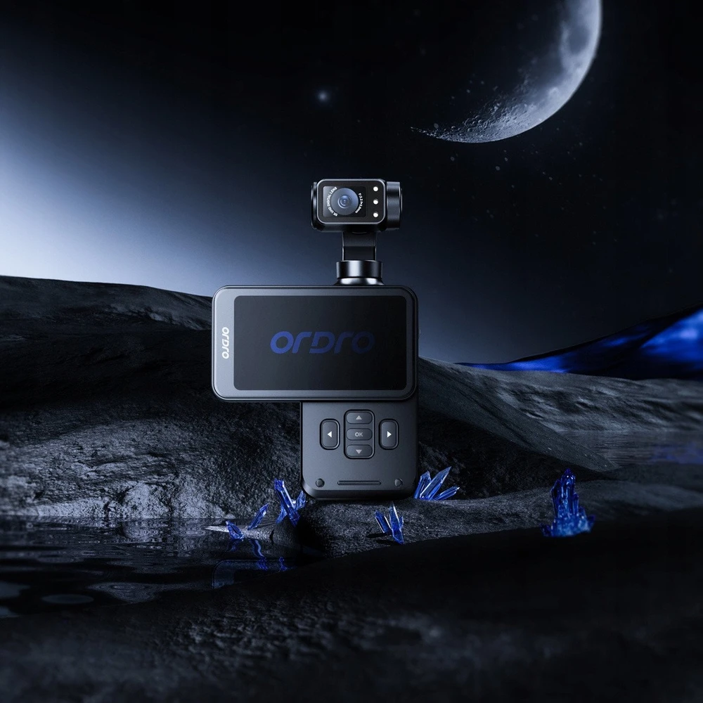 Ordro Pocket M5 3-Axis Gimbal Camera, 5K, for Vlogging and YouTube – juodos spalvos