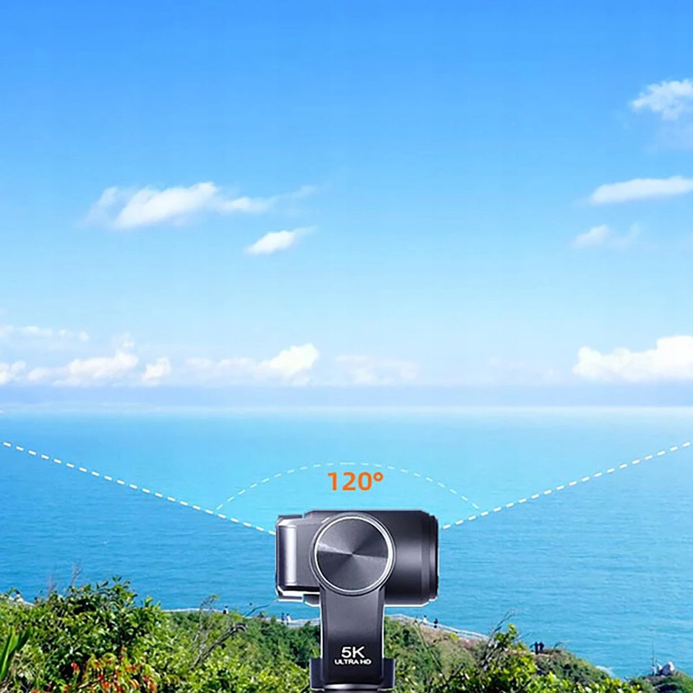 Ordro Pocket M5 3-Axis Gimbal Camera, 5K, for Vlogging and YouTube – juodos spalvos