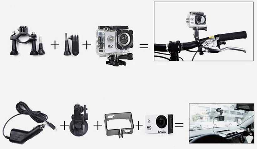Veiksmo kamera SJCAM SJ4000 WiFi juoda