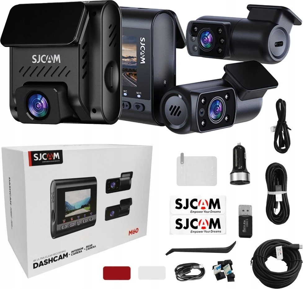 SJCAM SJDASH M60 + galinė kamera + vidinė kamera