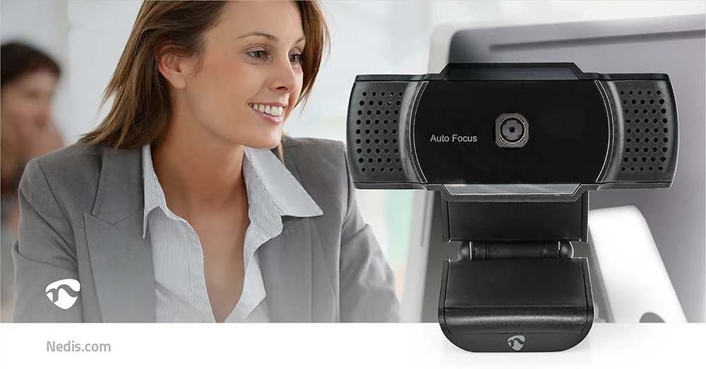 Internetinė kamera Nedis WCAM110BK 5 MP 30fps USB 2.0 Juodas