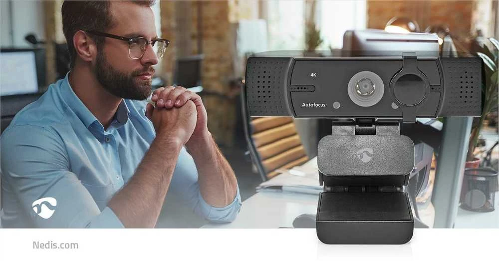 Internetinė kamera Nedis WCAM120BK 4K 30fps / Full HD 60fps Juodas