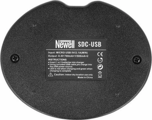 Dviejų kanalų įkroviklis Newell SDC-USB skirtas DMW-BLF19E baterijoms