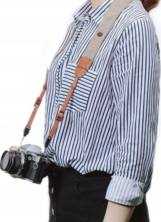 Kameros kaklo dirželis DSLR beveidrodiniams fotoaparatams / Rudas