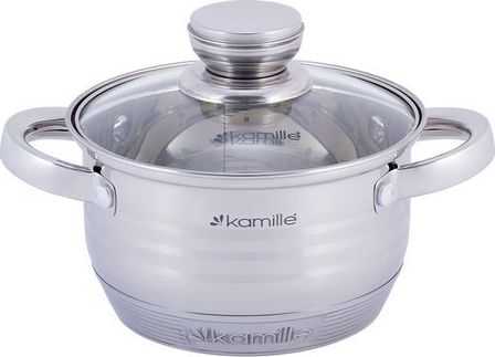 Kamille Puodų rinkinys 6 dalių (1,5l+2l+3l), nerūdijantis plienas, Kamile, 4915