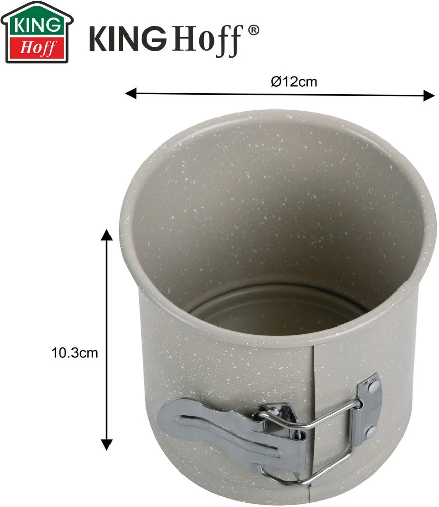 King Hoff Okrągła Apvali kepimo forma, 12 cm, su nepridegančia danga, „Kinghoff KH-1979“.