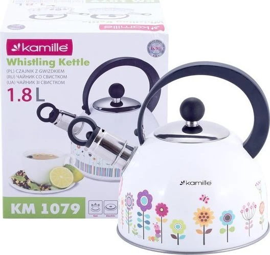 Kamille Plieninis virdulys su švilpuku 1,8L KM-1079