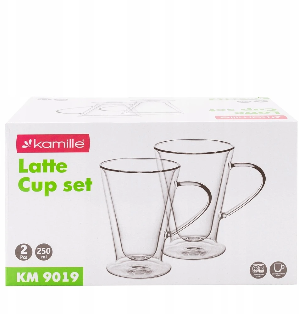 Dvigubų sienelių stiklinių puodelių rinkinys (2 vnt.), po 250 ml, Kamille, 9019