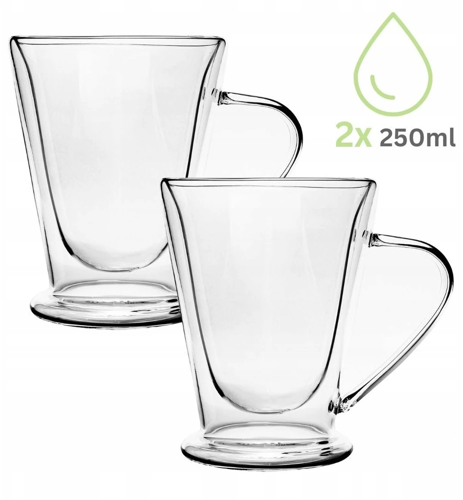 Dvigubų sienelių stiklinių puodelių rinkinys (2 vnt.), po 250 ml, Kamille, 9019