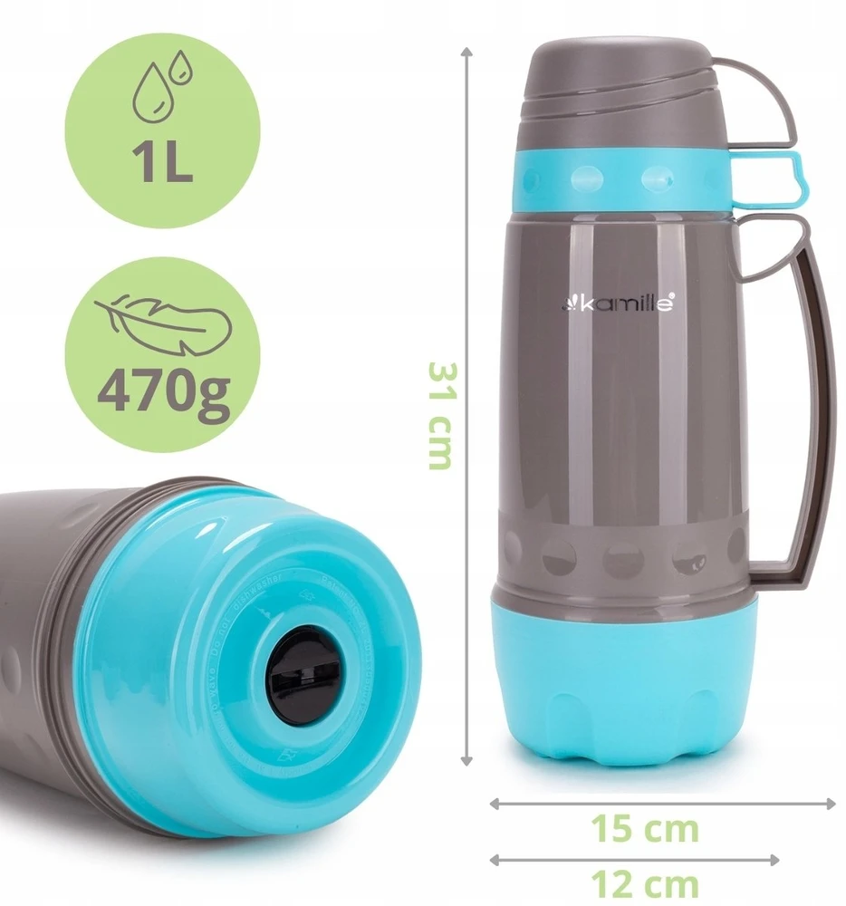 Termosas su stikliniu įdėklu 1,0 l, 2080, KAMILLE