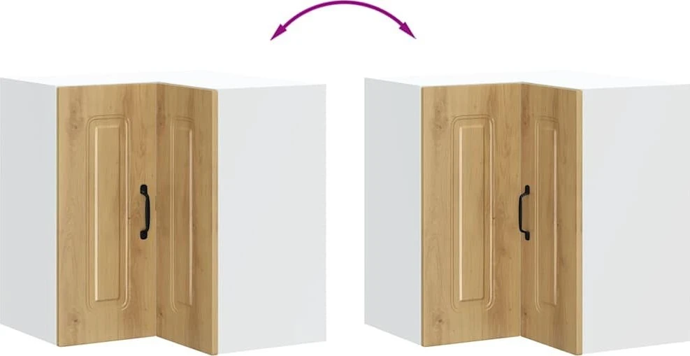 virtuvės sieninė kampinė spintelė "Kalmar" Artisan Oak