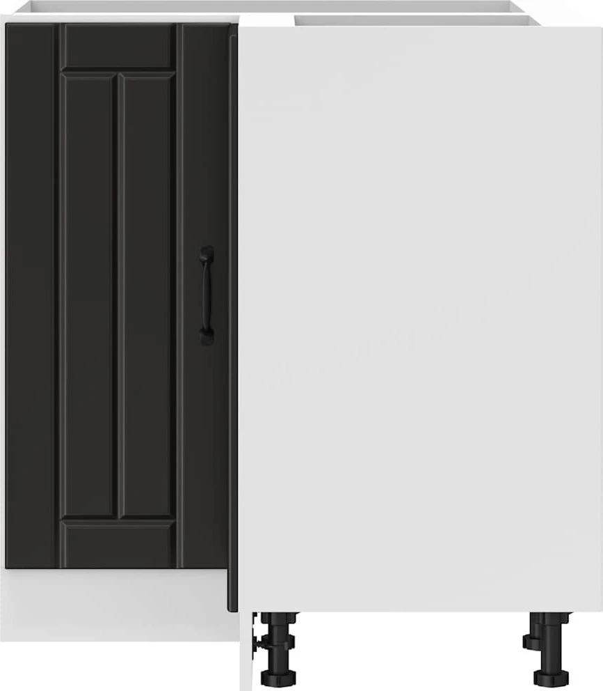 virtuvės kampinė spintelė "Lucca" Juodas Engineered Wood