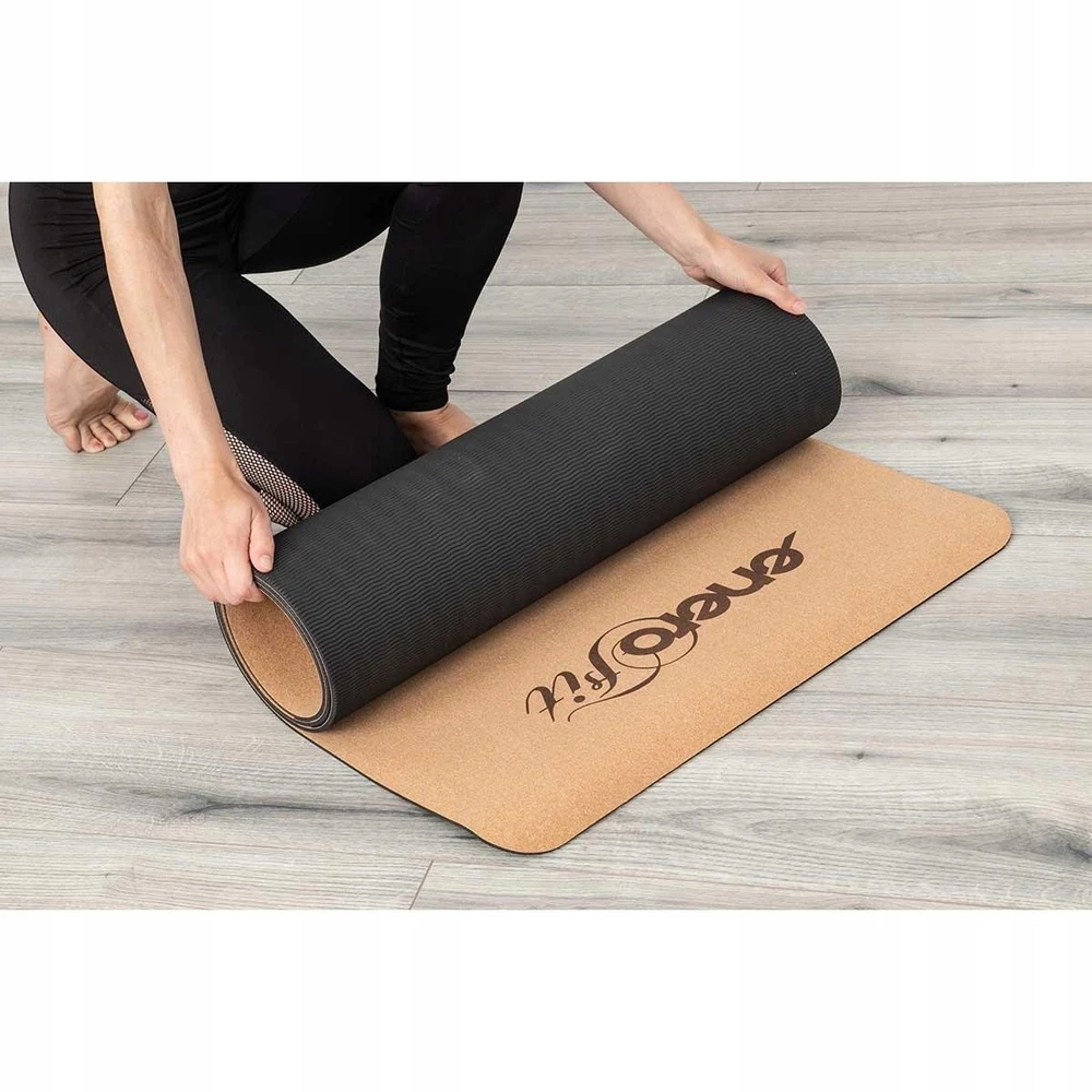 Korkinė jogos kilimėlis Enero Fit 183x61x0,4 cm