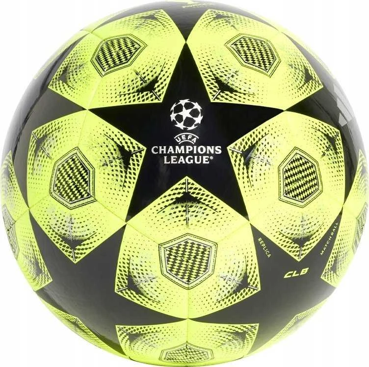 Futbolo kamuolys adidas UCL Club 24/25 Knockout Stages geltona ir-juoda JH1282 (5)