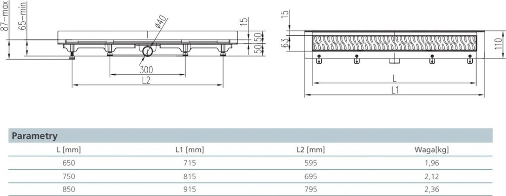 KAN-therm JOMOTech IŠSKIRTINĖ SIENA 40 ODP.LIN.650 FLIS Juodas