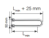 KAN-therm žalvarinė alkūnė Push 14x2 300mm su 15mm variniu vamzdžiu su laikikliu kombinuota nikeliuota 9015.250