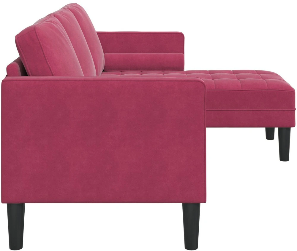 Sofa Sofos komplektas su pagalve Vyno raudona Poliesteris