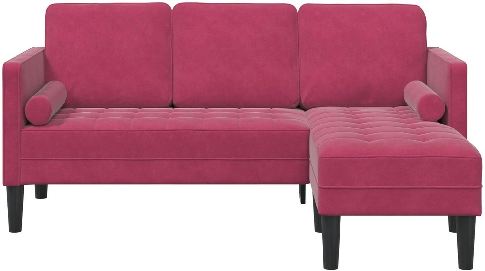 Sofa Sofos komplektas su pagalve Vyno raudona Poliesteris